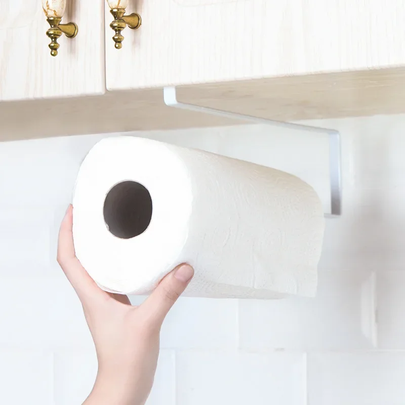 Iron Metal Kitchen Tissue Holder Bathroom Towel Rack Toilet Roll Paper Holder Cabinet Storage Rack Kitchen Accessories