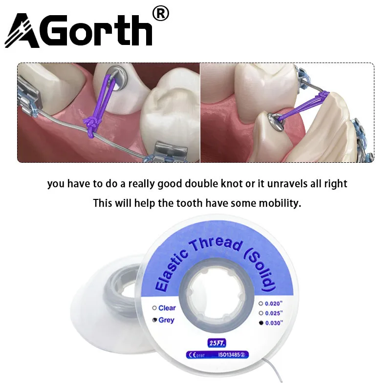 25 Fuß/Rolle Dental Kieferorthopädischer elastischer Faden Starke Traktion Ligatur Power Tube Ortho Drähte Größe 0,020/0,025/0,030 Zahnmedizin