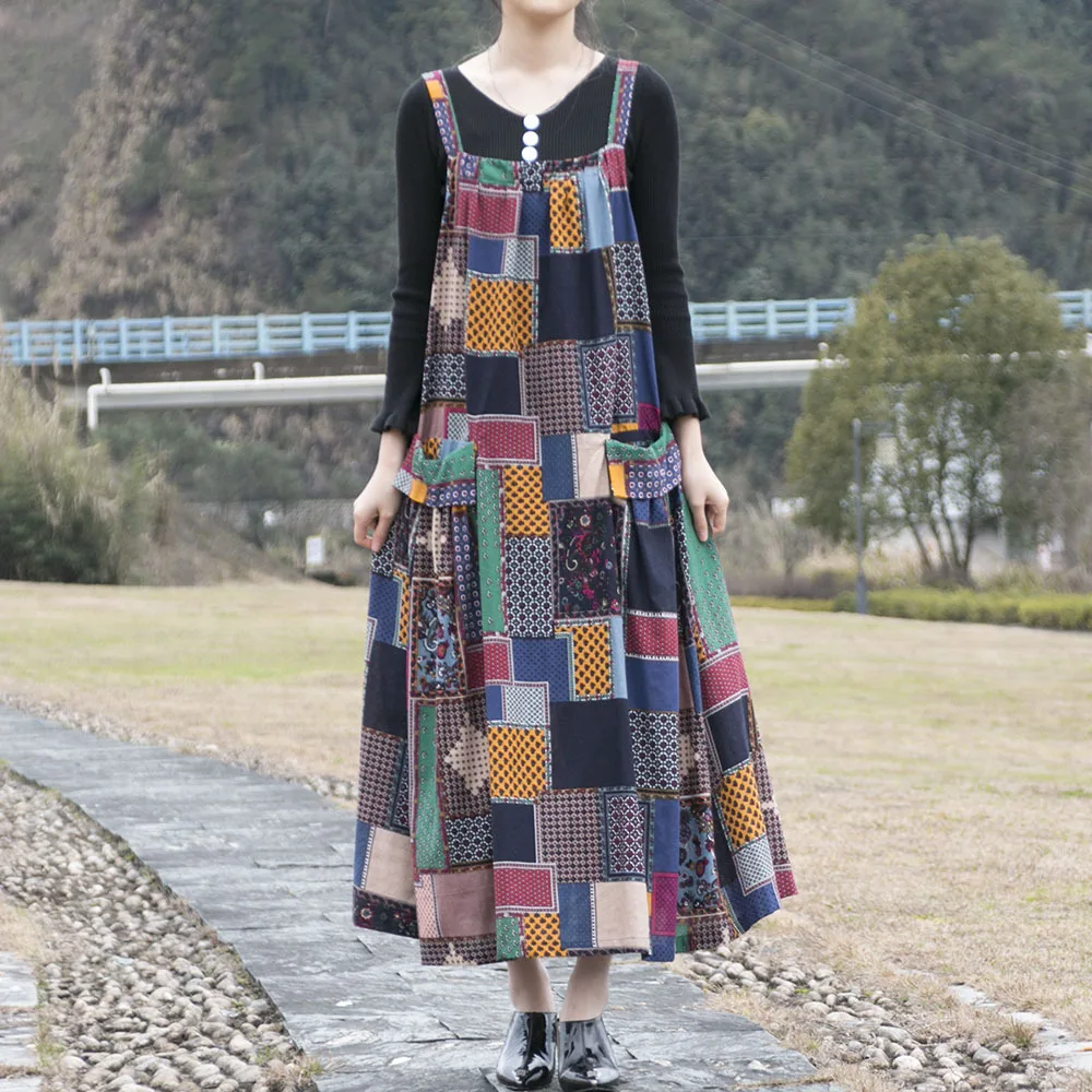 

Vintage Dress for Women Clothing Cotton Linen Fashion Clothes Ethnic Style Harajuku Streetwear Casual Autumn Bohemian Spring