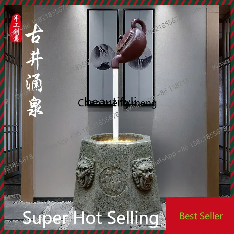 K182ZC182Creative teapot suspended flowing water ornament living room balcony water feature outdoor garden Chinese floor-to-ceil