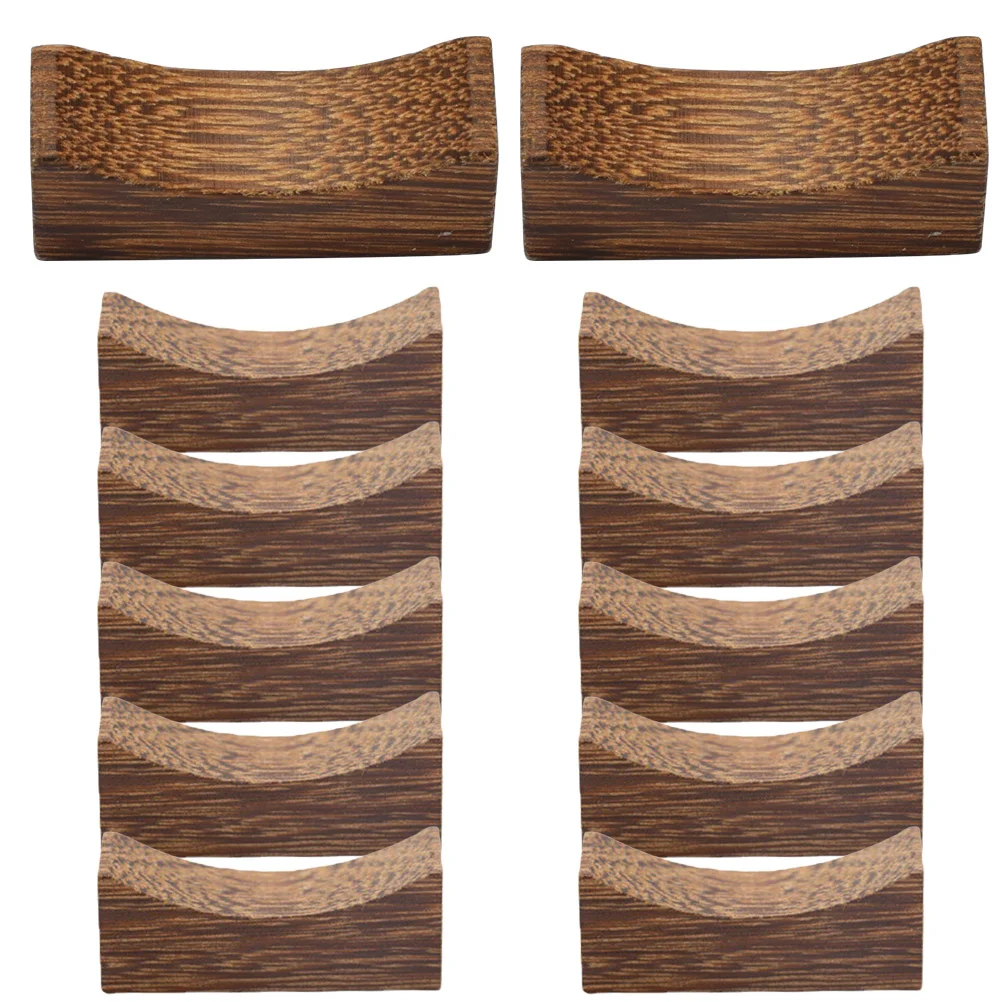 

12 Pcs Japanese-style Wooden Chopstick Rest Cutlery Holder Spoon with Lid Chopsticks