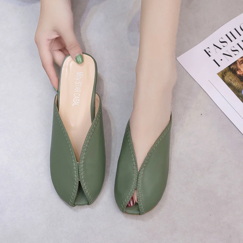 باوتو النعال للنساء ربيع الخريف جديد أحذية نسائية غير رسمية فاخرة عدم الانزلاق مقاومة للاهتراء تنفس النعال مريحة #2