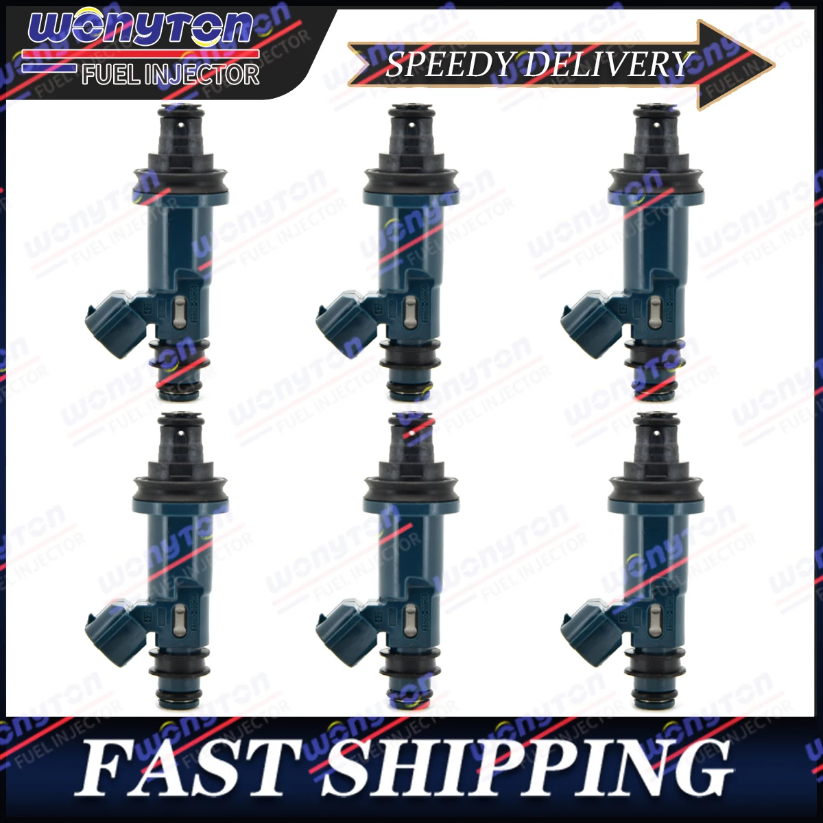 

6 NEW OEM FUEL INJECTORS 23250-20020 CAMRY SIENNA HIGHLANDER RX300 ES300 3.0L V6