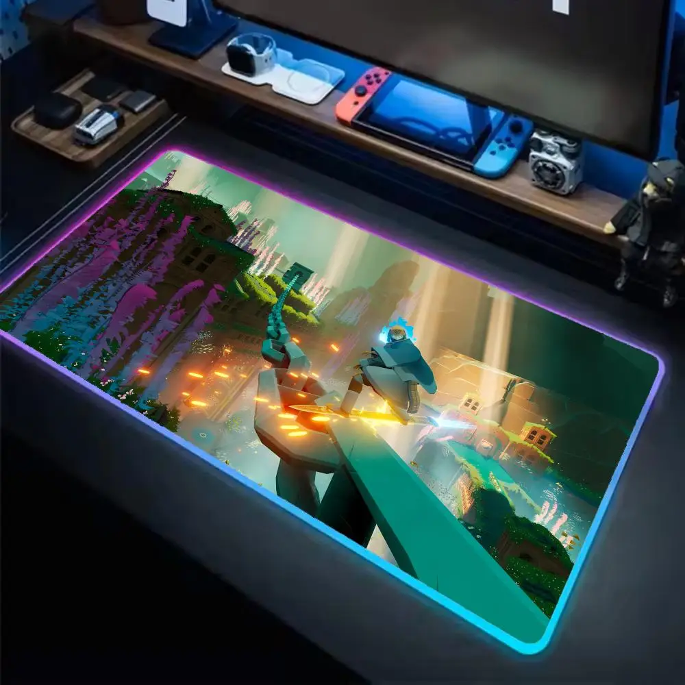 Sword of the sea Mouse Pad Anime Gaming Mouse Pad LED Table Pads Backlit Rubber Desktop XXL RGB Desk Mats