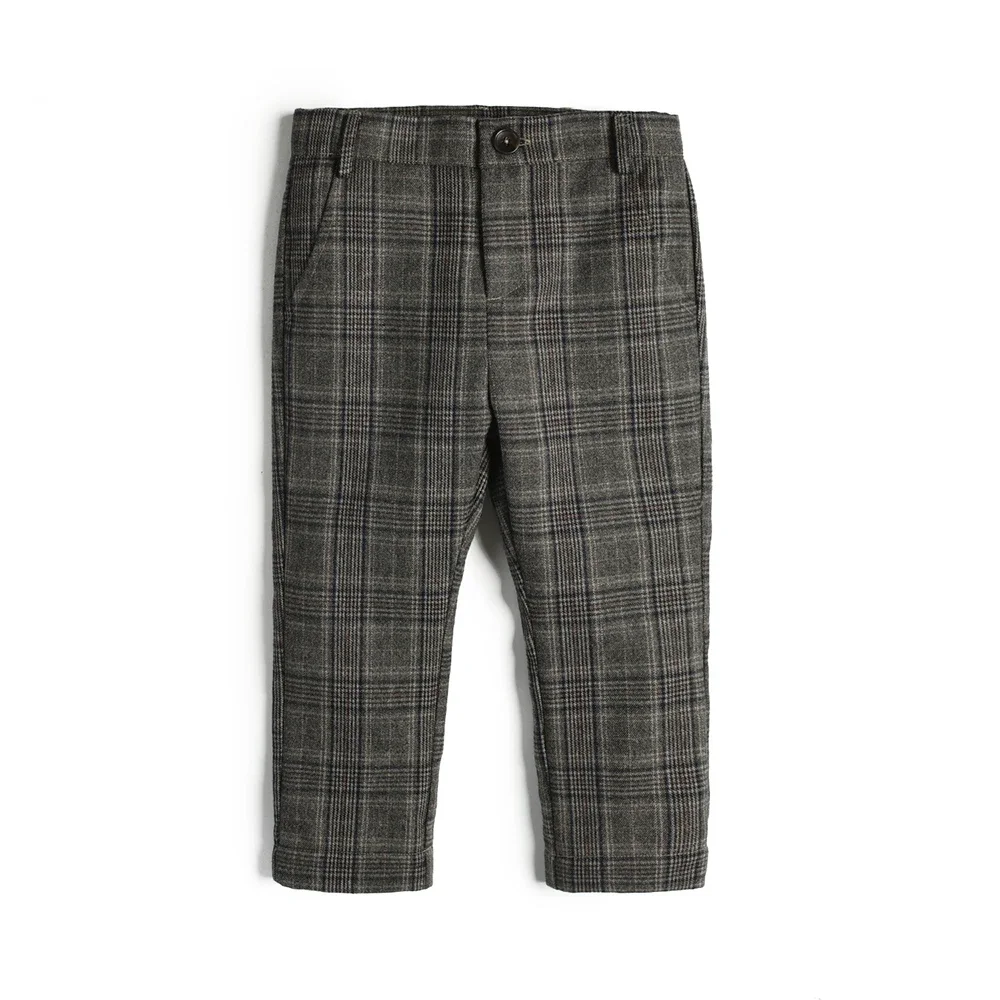 2024 Boys Sets Coat + Suit Pants Children Trousers for Boy Spring Cotton Party Plaid Casual Long Pant Kids Party Formal Clothing
