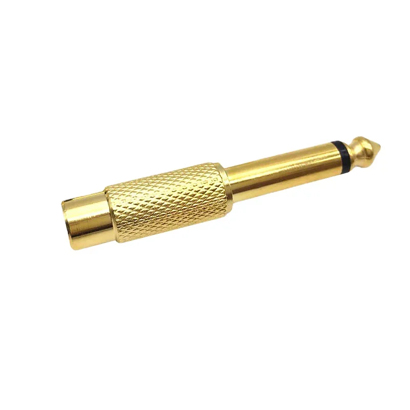 Headphone Adapter 6 35 mm Male to RCA Lotus Female Mono Consonant Jack Adapter  Easy Installment Process Golden