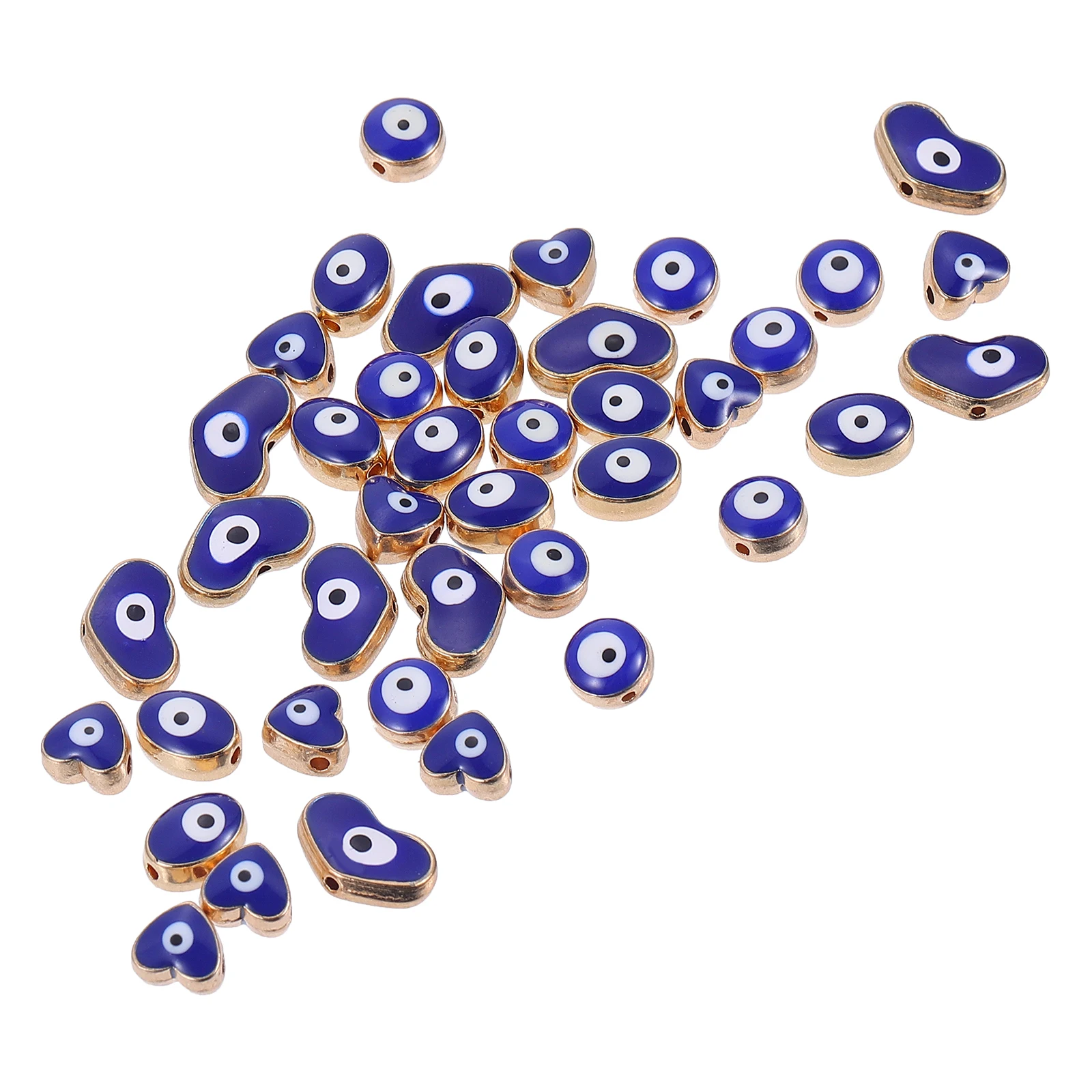 

40pcs creative Alloy Pendant Beads Diy Jewelry Accessories Evil Eye Decor Turkish Blue Charm Diy Bead Materials For Necklaces