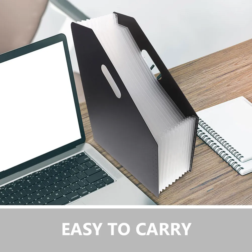 

2pcs Accordion File Organizer Folder Storage Bag For Documents Receipts Expandable Desktop Filing System Portable Plastic