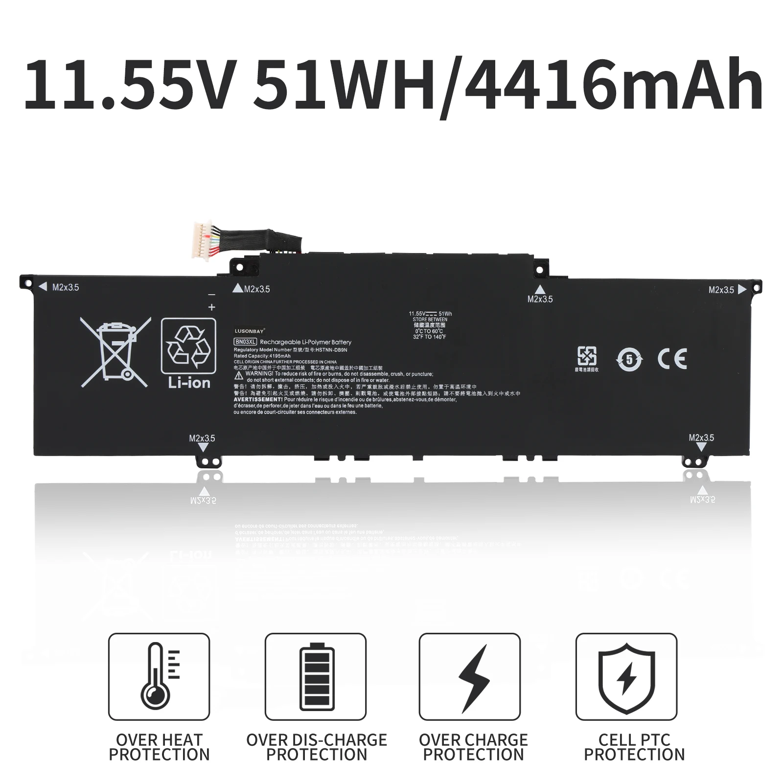 BN03XL Laptop Battery for HP Envy 13-AR BA Envy X360 13-ay bd 13Z-AY 13T-BD 13T-BD 15-ed ee ES Series HSTNN-DB9N HSTNN-OB1O