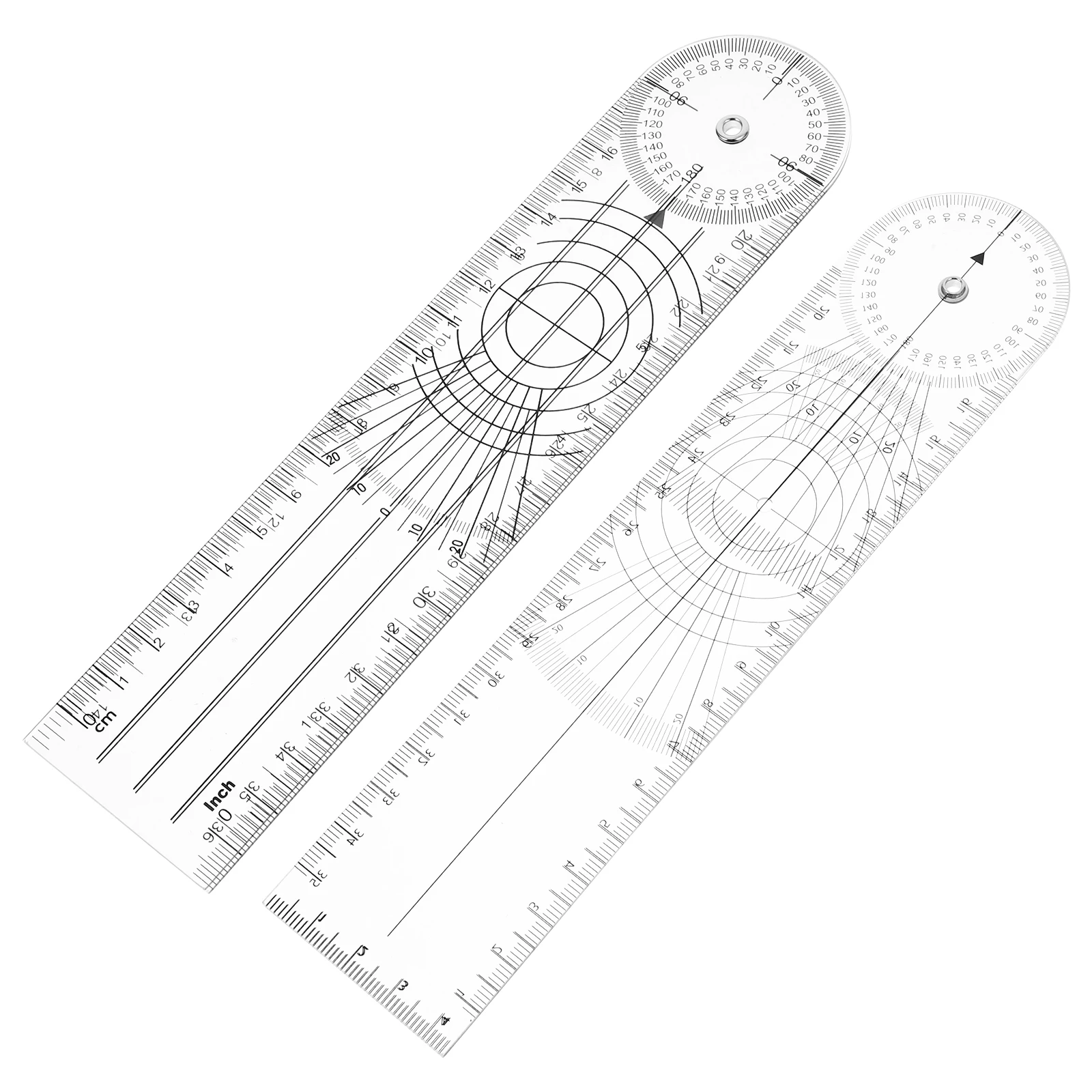 

2Pcs Medical Goniometer Ruler Transparent 360Degree Angle Spinal Protractor Arthrodial Measurement Tool