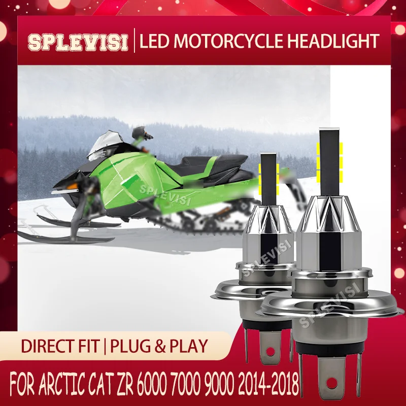 

250% Brighter than Halogen Bulb LED Headlight Motorcycle IP67 6000K For Arctic Cat ZR 6000 7000 9000 2014 2015 2016 2017 2018