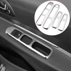 4Pcs ABS Chrome Car Window Lifter Panel Cover Trim for Peugeot 3008 2013 2014 2015 2016 Decoration Sticker Interior Accessories