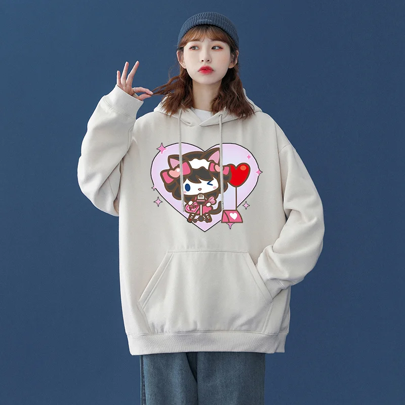 Sanrio Show By Rock Men's and Women's Hoodie Casual Street Clothing Long sleeved Sweatshirt Boys and Girls Autumn Top Coat