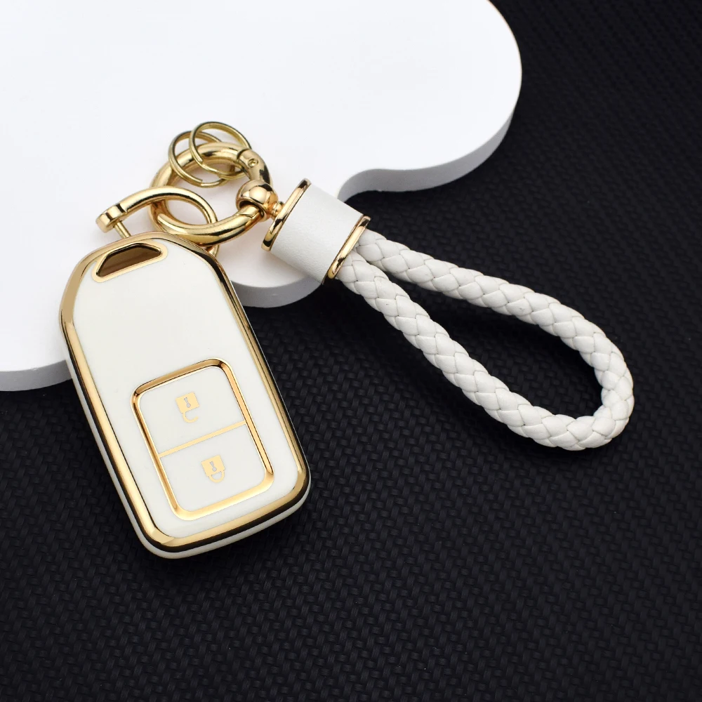 2 Buttons TPU Smart Car Remote Key Shell for Honda Fit Odessey City Jazz XRV Venzel HRV CRV Accord Insert Key Case