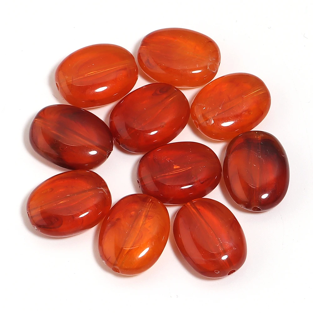20 stuks 15x19mm Dubbele Kleur Ovale Acryl Kralen Imitatie Jade Steen Losse Spacer Kralen Voor Sieraden Maken DIY Armband ketting