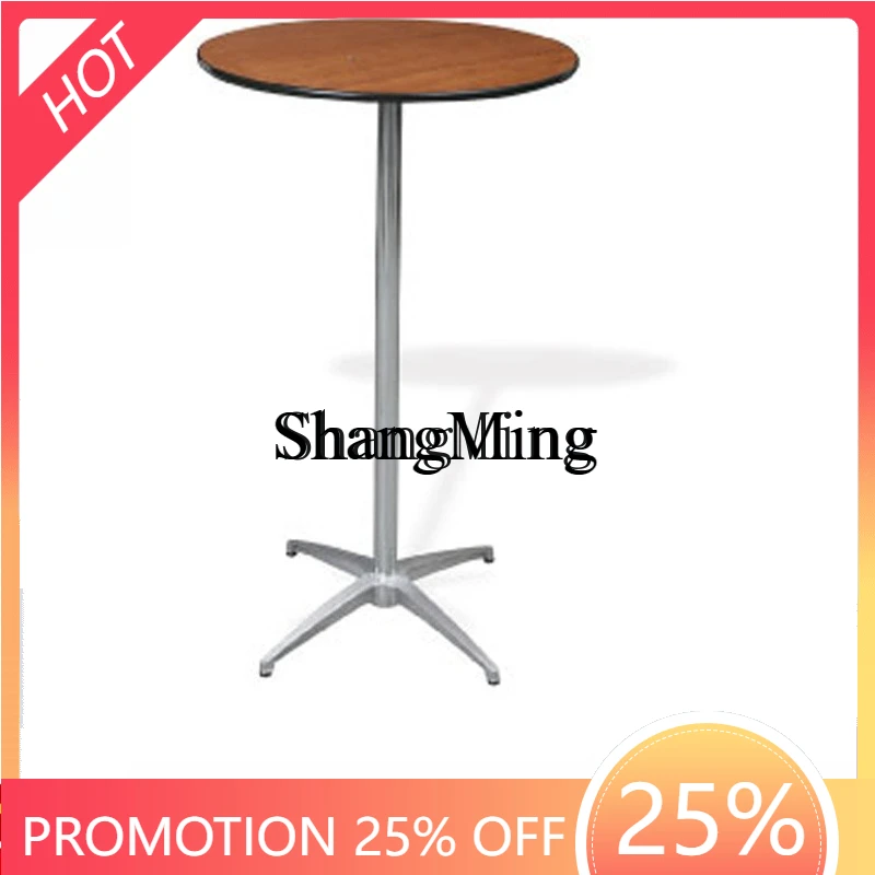 FG good-looking  solid wood cocktail table round bar reception fixed outdoor dinner folding table