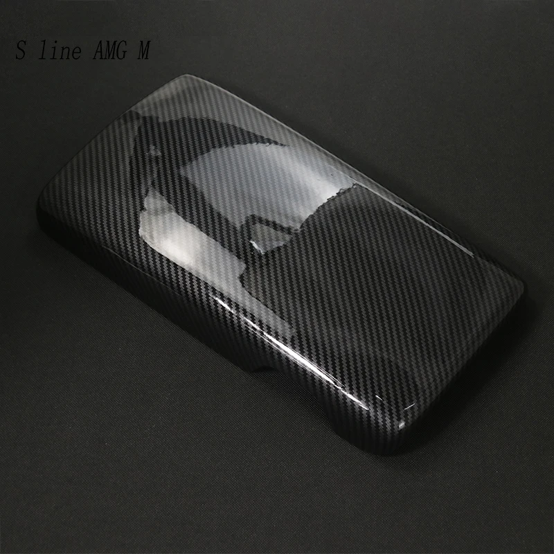 For Mercedes Benz SLK R171 2004-2010 class Car Sticker Stowing Tidying Armrest Box Panel Carbon fiber Cover Interior Accessories