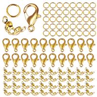 Stainless Steel Lobster Clasps Open Jump Rings Crimp Beads Covers Necklace End Connectors Supplies For Diy Jewelry Accessories