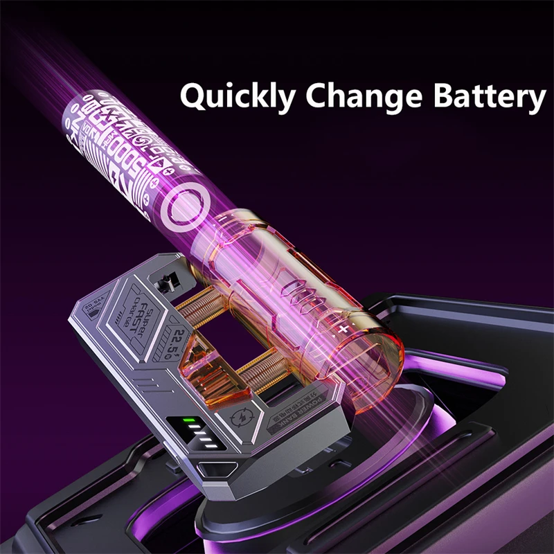 Съемный мини-банк питания, сменная батарея 22,5 Вт, портативный запасной аккумулятор Powerbank с быстрой зарядкой для iPhone 16, Samsung Xiaomi