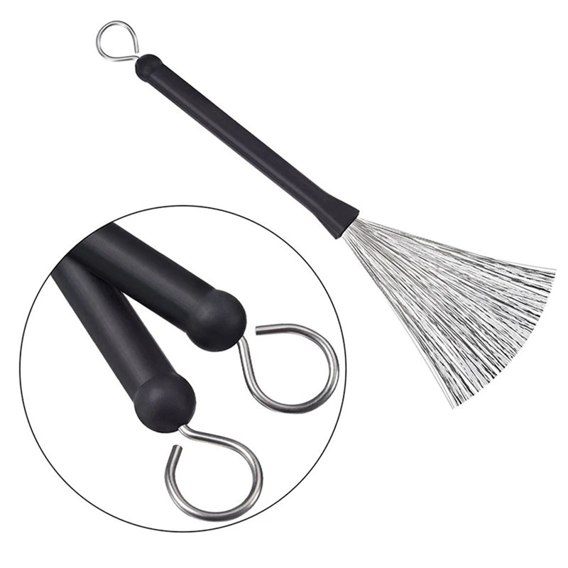 2 Pack Percussion Brushes, Professional Wire Brushes, Jazz Drum Brushes, Percussion Drum Brushes