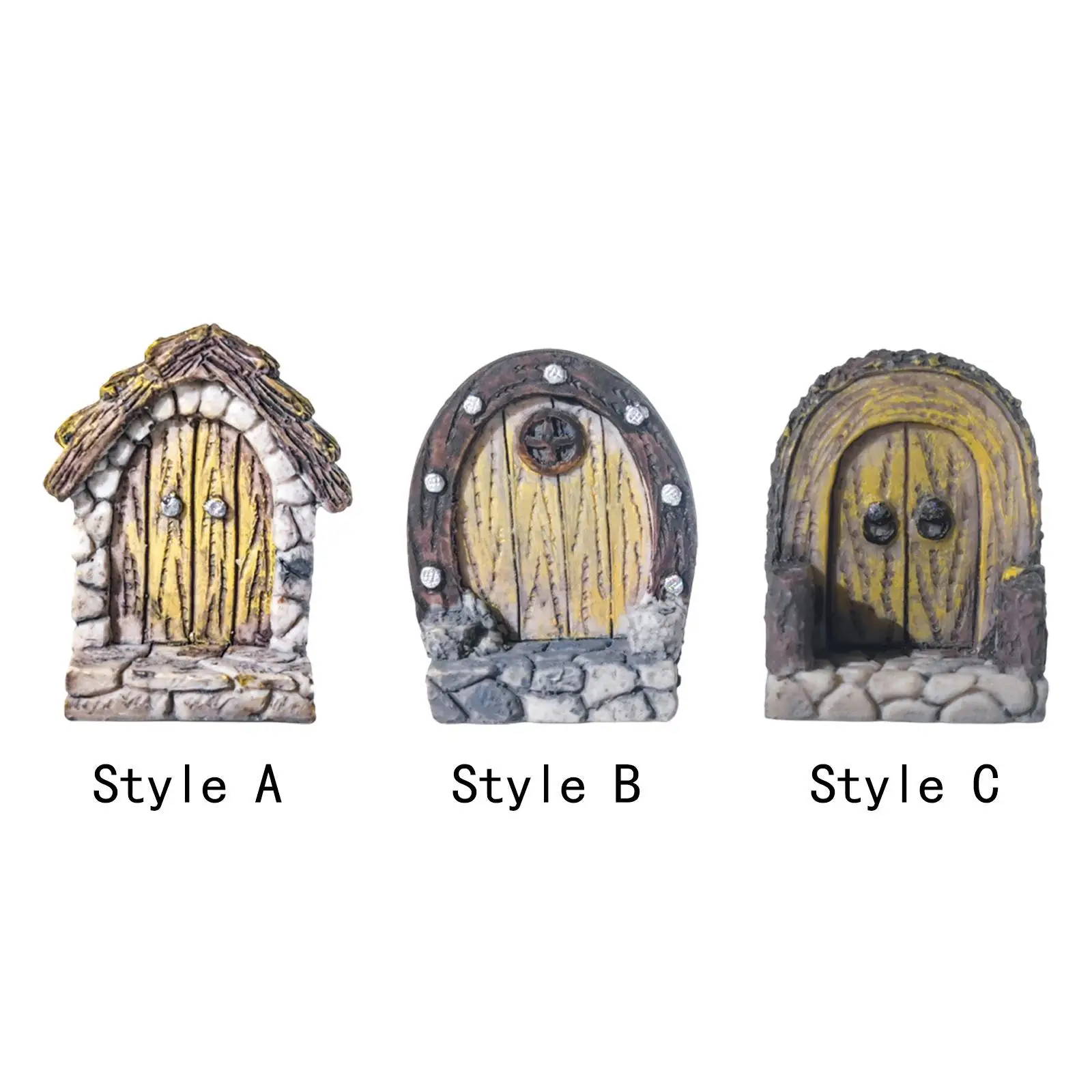 

Miniature Door Ornament Resin Compact Aquarium Decor for Yard Potted Garden