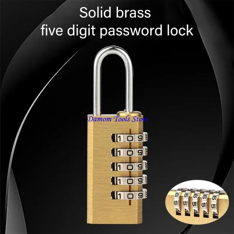 57BE High Security Dials Sturdy Brass Combination Lock Cut Resistant Strength for Home Accessory Storage Solution Backpacks