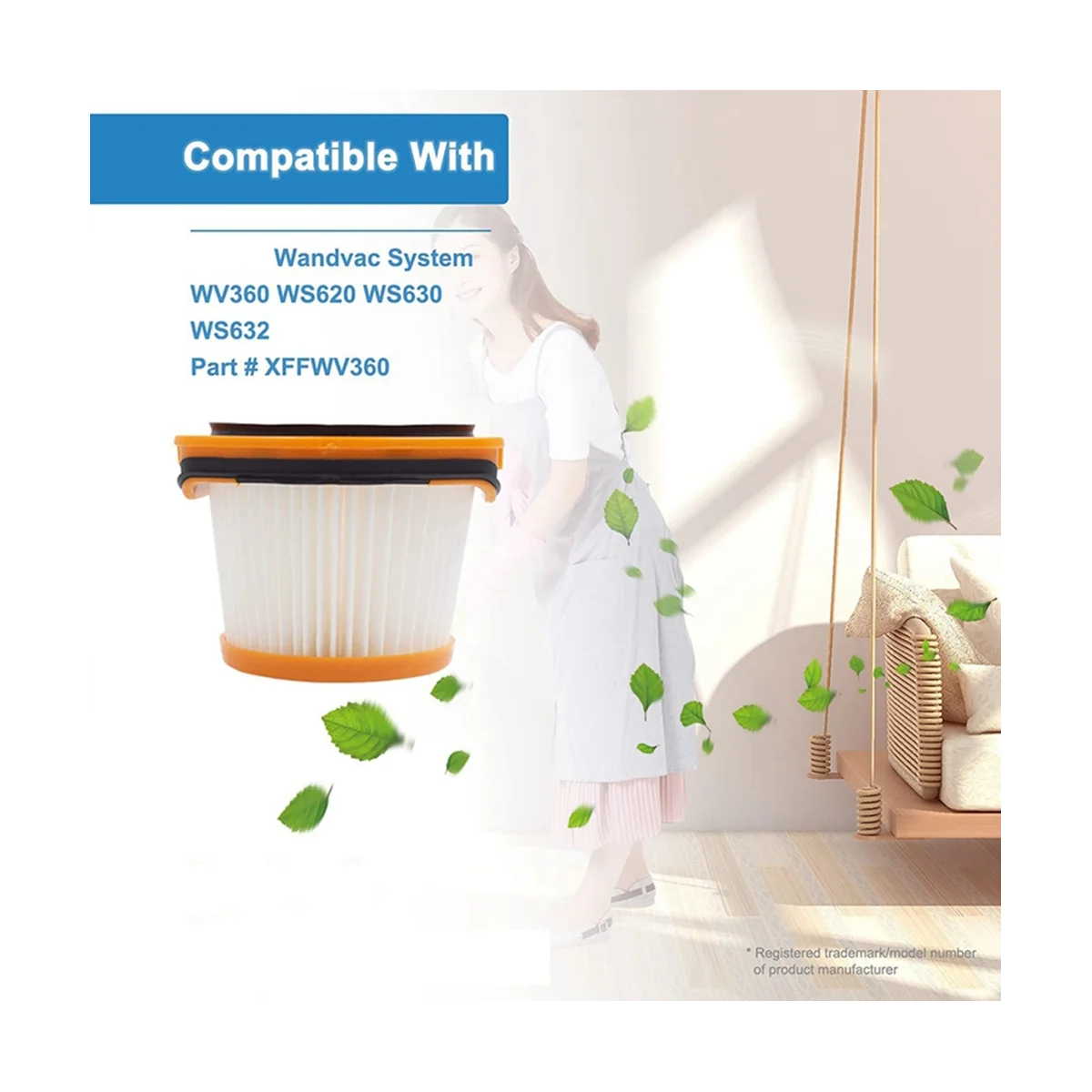 A09G-6Pcs Сменный фильтр для системы Wandvac WV360 WS620 WS630 WS632, беспроводной пылесос, по сравнению с деталью XFFWV360