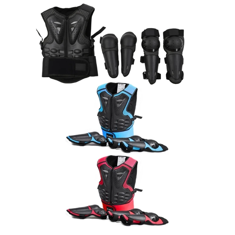 

Kids Dirt Bike Gear Chest Spine Protector for Jacket Elbow Knees Shin Pad Guards Set for Skating Skiing