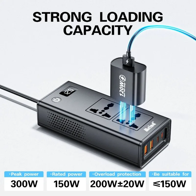 Convertitore di potenza per auto da 200 W del fornitore cinese da CC 12 V a CA 220 V con certificazione CE/RoHS