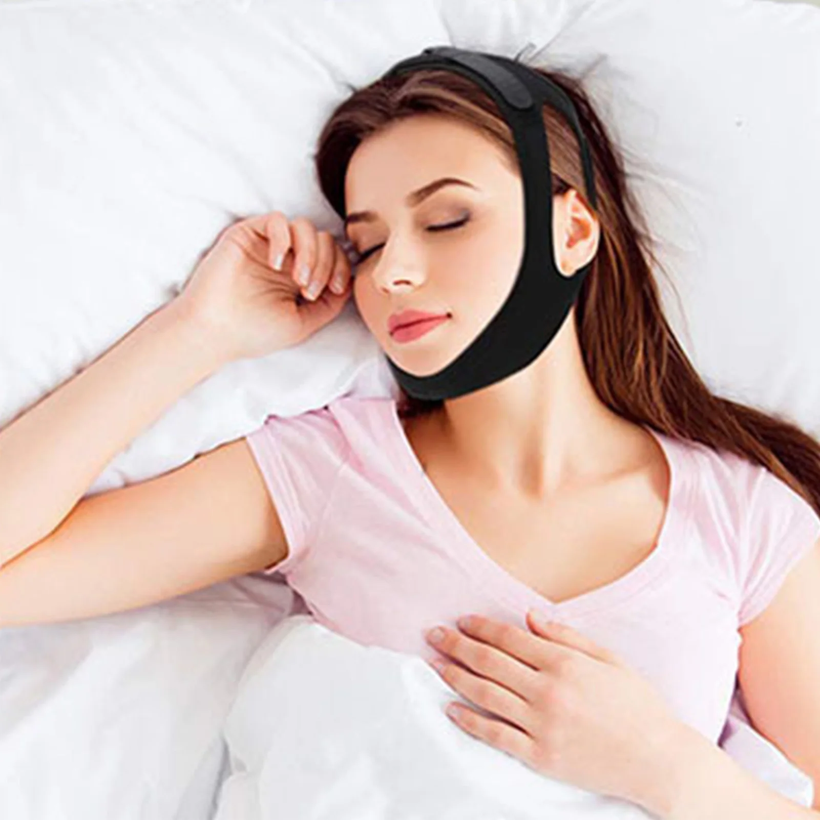 Adjustable Anti Snore Chin Strap Breathable and Comfortable Anti Snore Belt for Improving Nighttime Sleeping