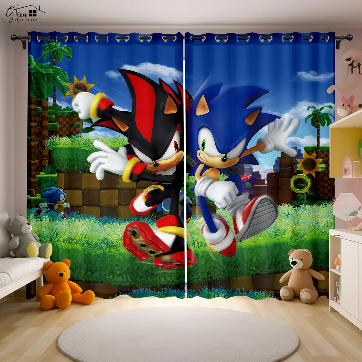 

Animation Cartoon Printed Curtains Bedroom Living Room Dormitory Decorative Curtains Children's Room Curtains 2 Pieces