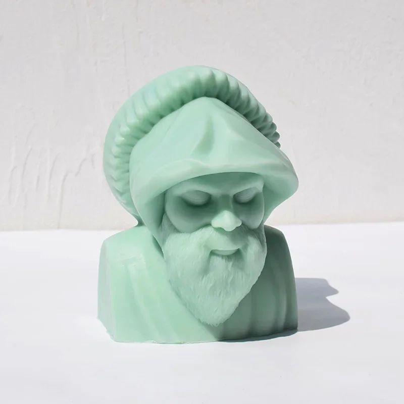 3D DIY Santa Claus Candle Silicone Mold Hat Old Man Candle Mould Christmas Gift Old Man Statue Sculpture Resin Gypsum Molds