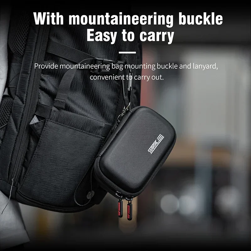 Bolsa de almacenamiento de accesorios para micrófono inalámbrico DJI MIC 2, caja impermeable de PU, Estuche de transporte de viaje portátil con cuerda de mano