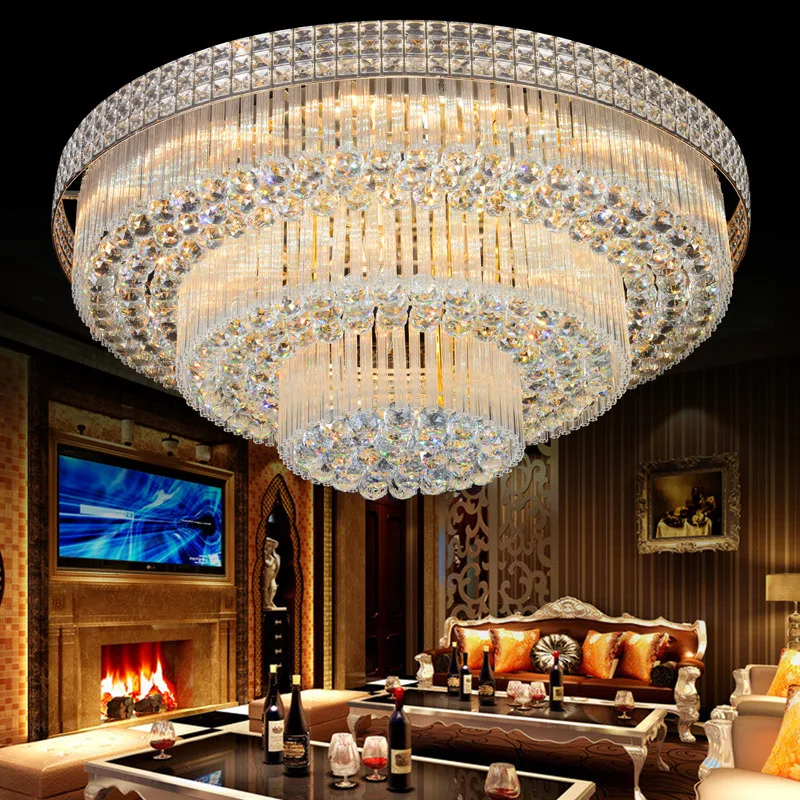 

Crystal Light Living Room Light Modern Simple and Atmospheric European Style Household Circular Ceiling Light LED Bedroom Lights