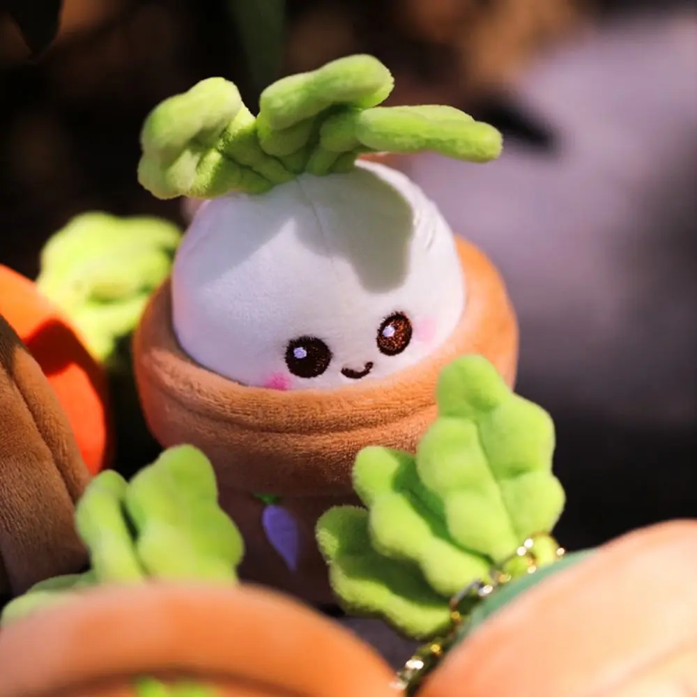 Jewelry Gift Grass Potted Carrot Doll Keychain Vegetables Bag Charm Radish Plush Pendant 10cm Cartoon Carrot Plush Doll Backpack