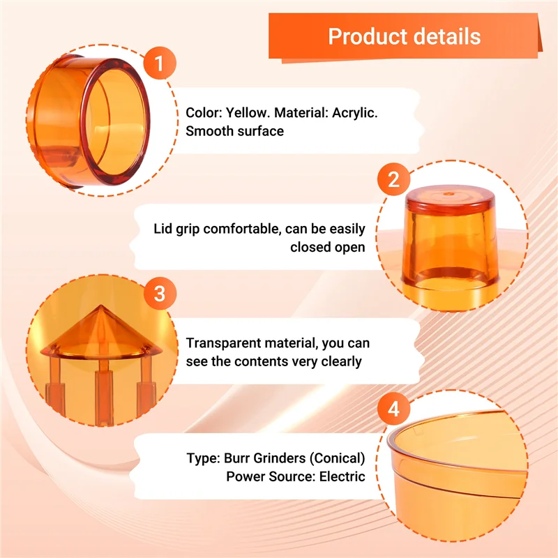 

A94E-Coffee Grinder Part Hopper For Xeoleo N600 Machine,Prevent Jump Function,Coffee Bean Box,Grinder Coffee Bean Bin
