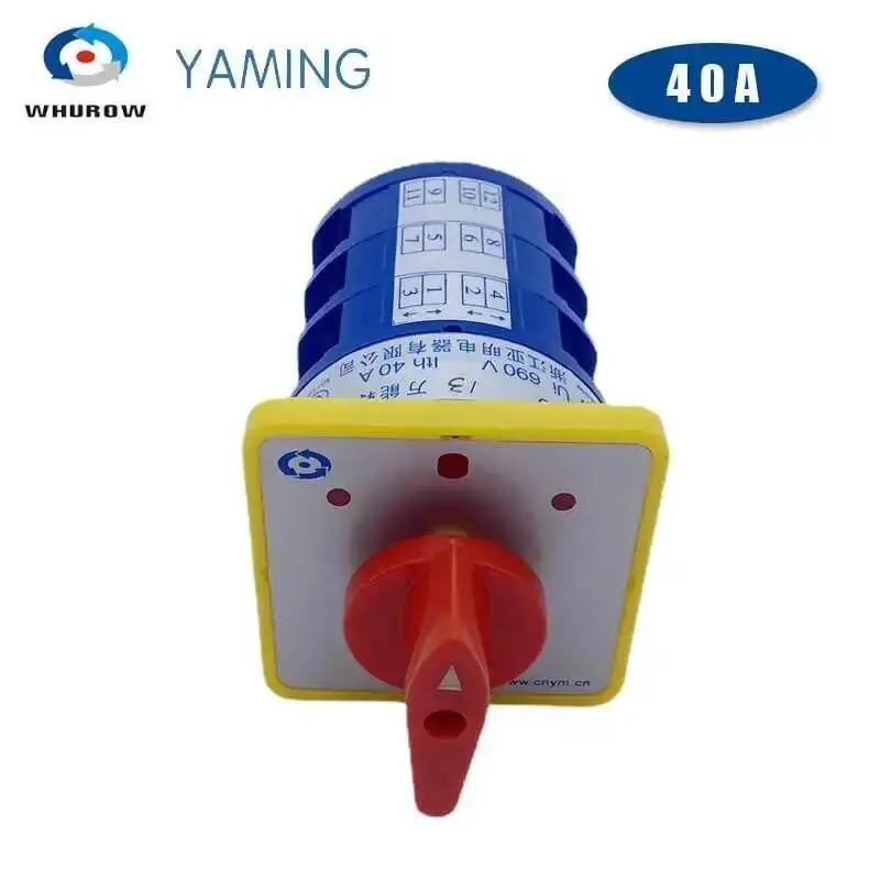 LW5D LW5-40/3 Changeover Rotary Cam Switch 690V 40A Three Levels 3 Position Silver Contact Control Motor Reverse Selector
