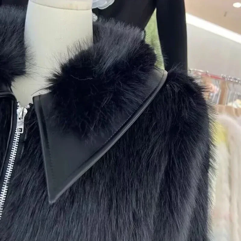 معطف شتوي جديد للفتيات معطف قصير رائع موضة كل مباراة سترات مرقعة من الفرو المنفوش ملابس علوية غير رسمية عالية الشارع