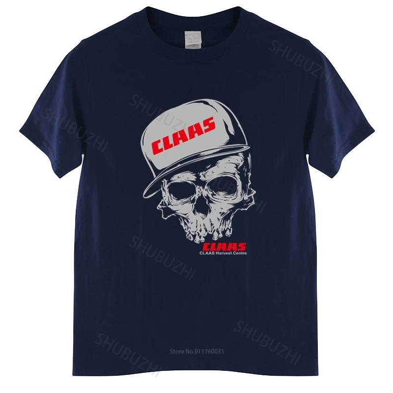 New Arrived Mens t shirt Claas tractor skull funny Man US shirt so cool Bigger Size Homme Black T-shirt drop shipping