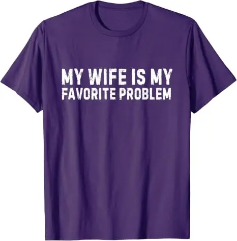 Y2k „Ehefrau“ Sarkastisches Witz-T-Shirt, Humor „Ich liebe meine Frau“ Grafik-T-Shirt, Persönlichkeit „Meine Frau ist mein liebstes Problem“ Lustiges Shirt – Detail 24