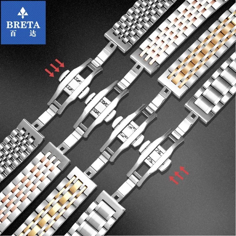 Watch Band For LONGINES L2 WatchBand Stainless Steel Bracelet Master Crescent 12/13/14/15/16/17/18/19/20/21/22 mm Strap