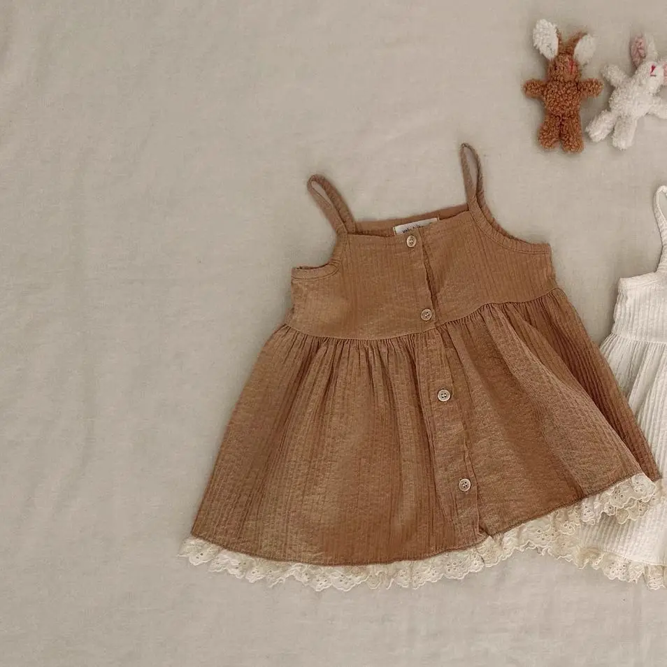 Childrens Sleeveless Tops Summer Home Clothes Summer Korean Fashion High End White Childrens Clothing
