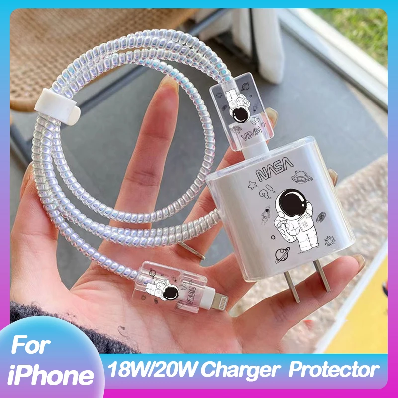 Phone Accessories For iphone Apple 11 12 13promax 14 Plus 20W Charger Adapter Protector Case Shell Cable Winder Protection Cover