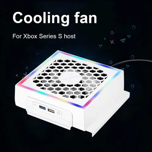 Imagen 2 del producto Ventilador de refrigeración RGB para consola Xbox Series S, 3 velocidades, 5V, 2,4a, con 2 puertos USB, 7 modos de iluminación, accesorios de juego para Xbox Series S