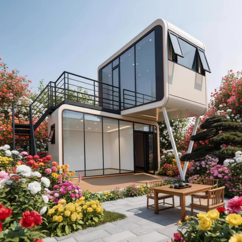 Apple Cabin Prefab Container House Waterproof Prefabricated Building for Office Villa Warehouse Outdoor Kiosk Shop CE Certified