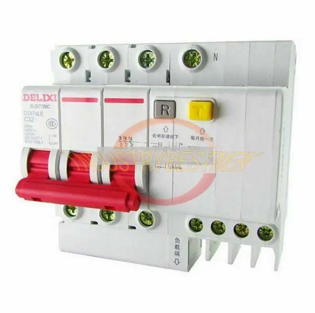 1Pcs New DELIXI Leakage Protection Circuit Breaker 3P+N 32A DZ47sLE C32 3P+N