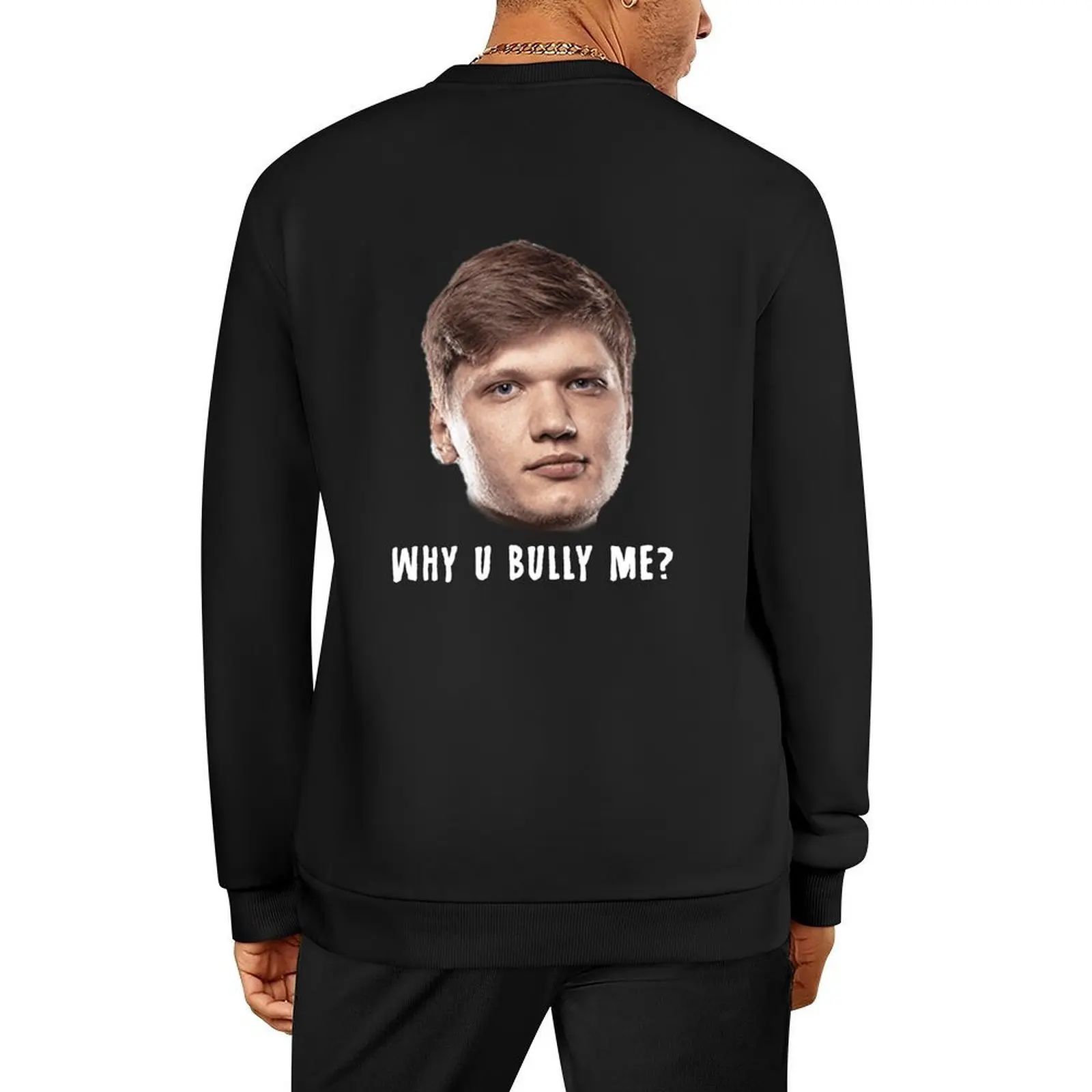 

s1mple - why u bully me Pullover men's clothes men's clothing japanese style men's winter sweater hooded sweatshirt