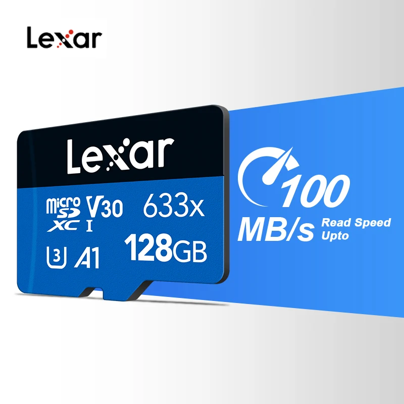 Lexar 633X Memory Card 32GB 64GB 128GB 256GB 512GB TF Card Up to 100MB/s Read C10 V30 A1 for Mobile Phone Camera Game Console