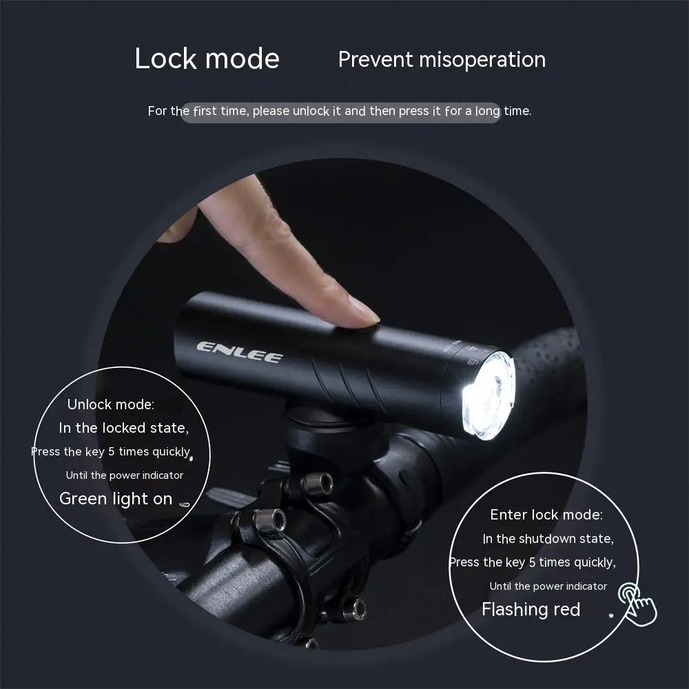 ENLEE Bicycle Light Front 1500Lumen Bike Light 4500mAh Waterproof Flashlight USB Charging MTB Road Cycling Lamp Accessories