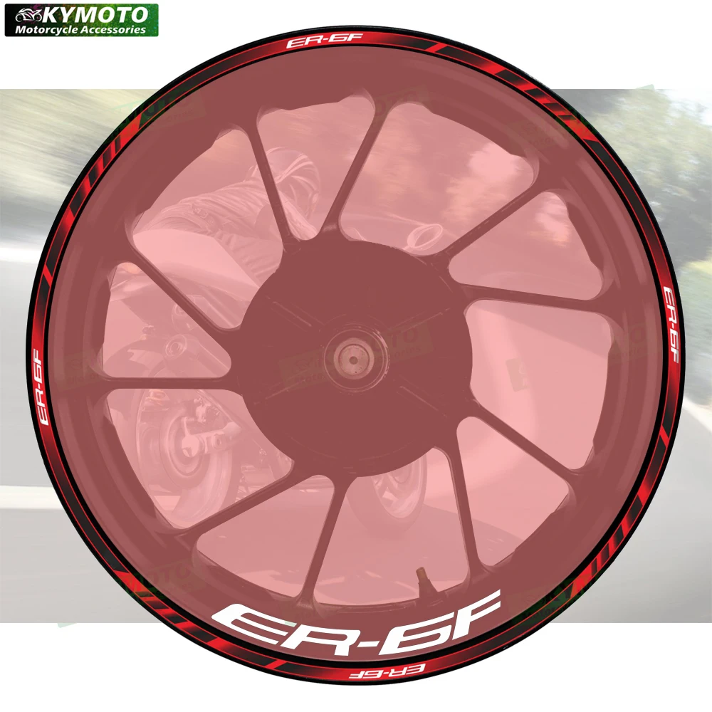 

Аксессуары для мотоциклов ER-6F ER6F, 17-дюймовые наклейки на передние и задние колеса, обтекатель ступицы колеса, модифицированные светоотражающие полосы, наклейки